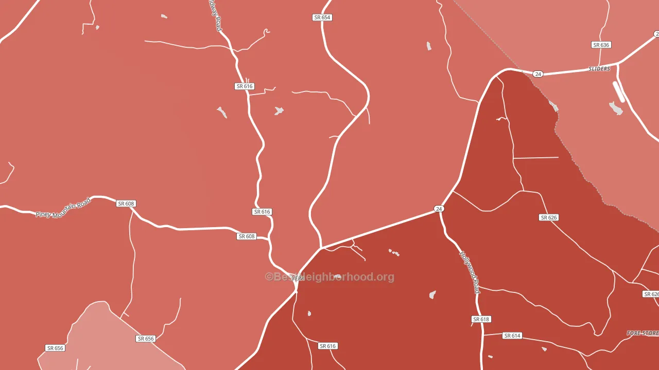 Vera, VA block-group political-lean map