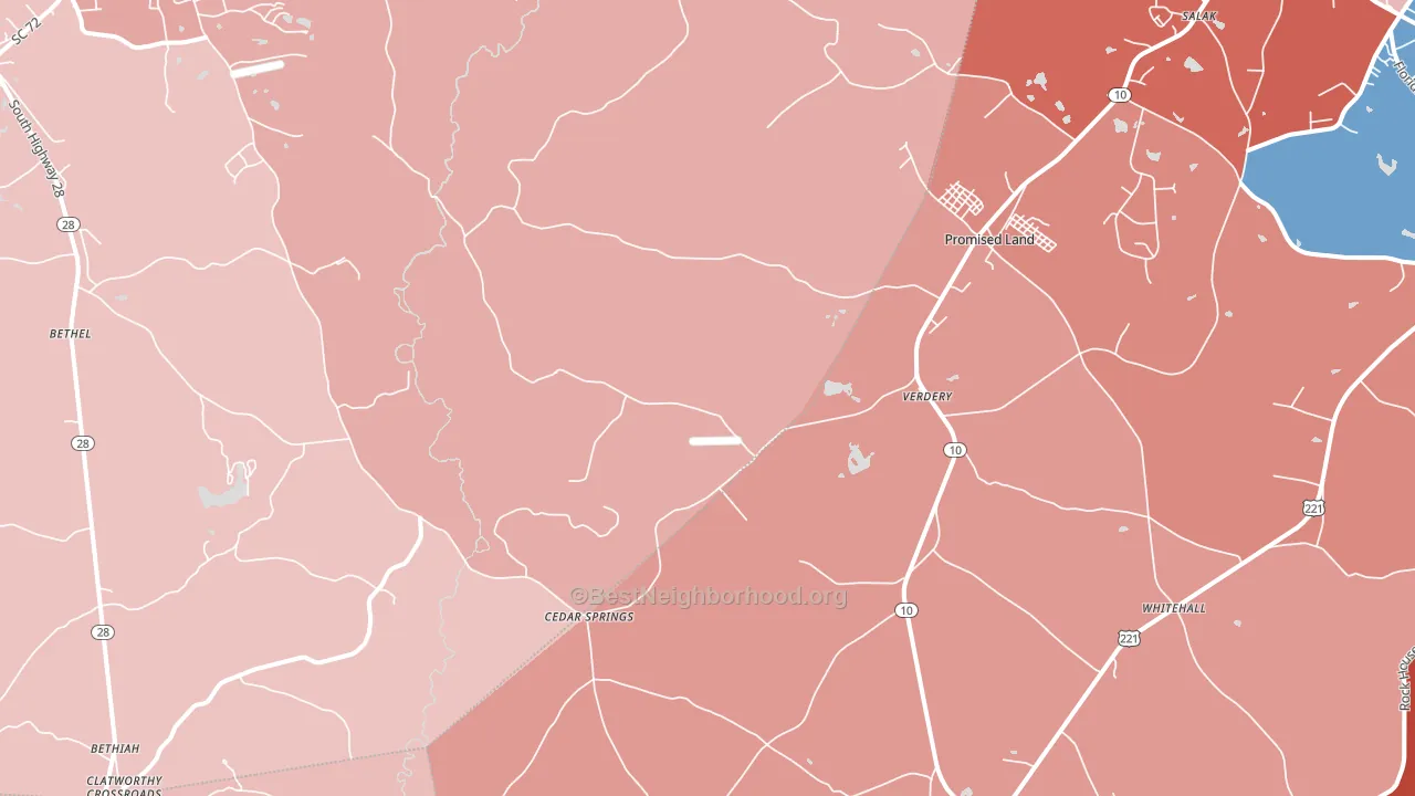 Verdery, SC block-group political-lean map