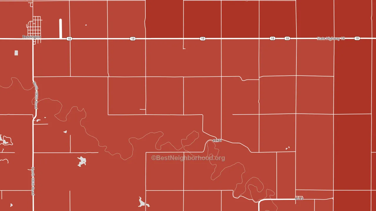 Verdi, KS block-group political-lean map