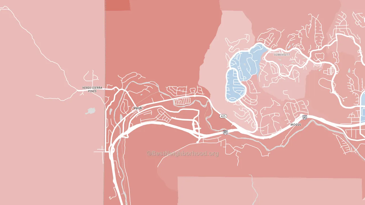Verdi, NV block-group political-lean map