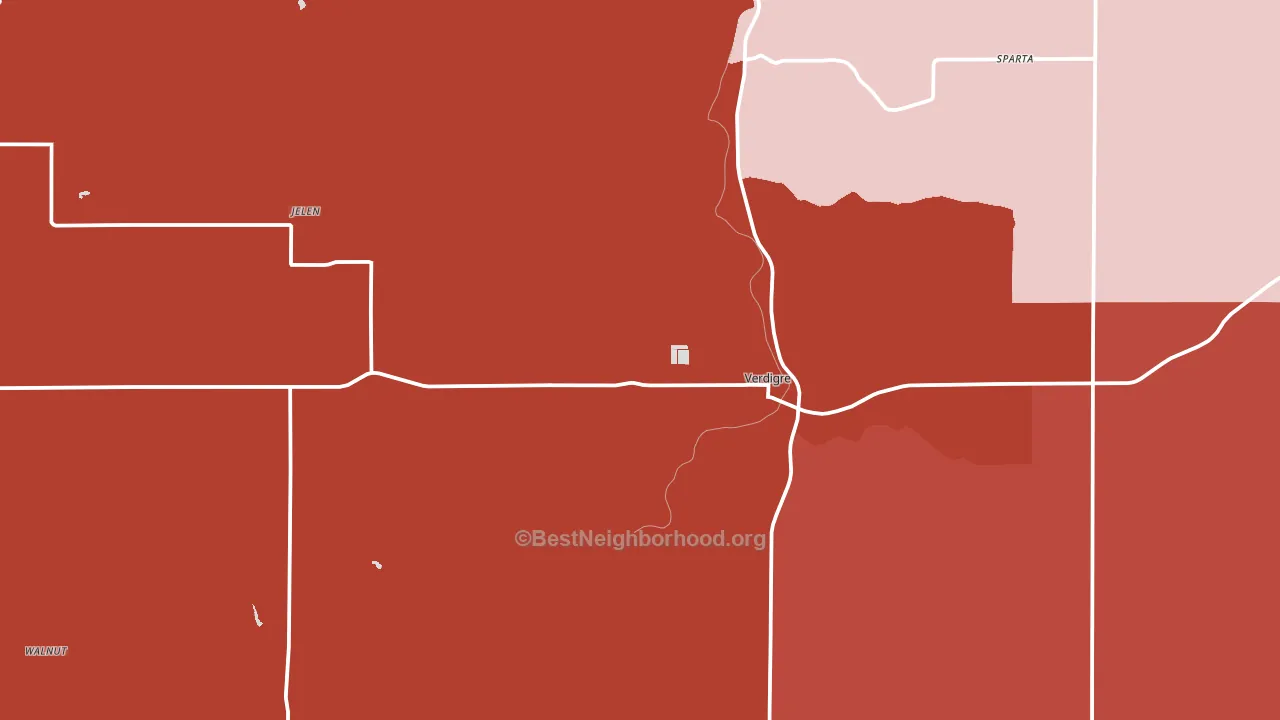 Verdigre, NE block-group political-lean map
