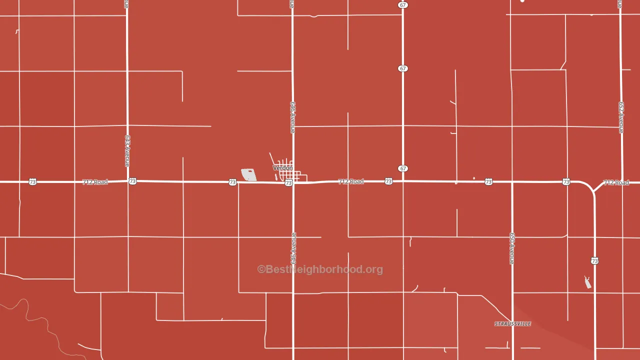 Verdon, NE block-group political-lean map