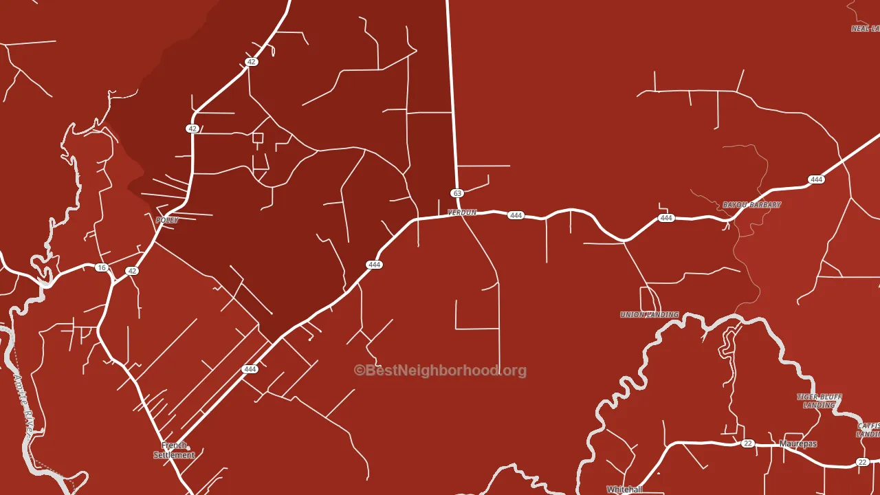 Verdun, LA block-group political-lean map