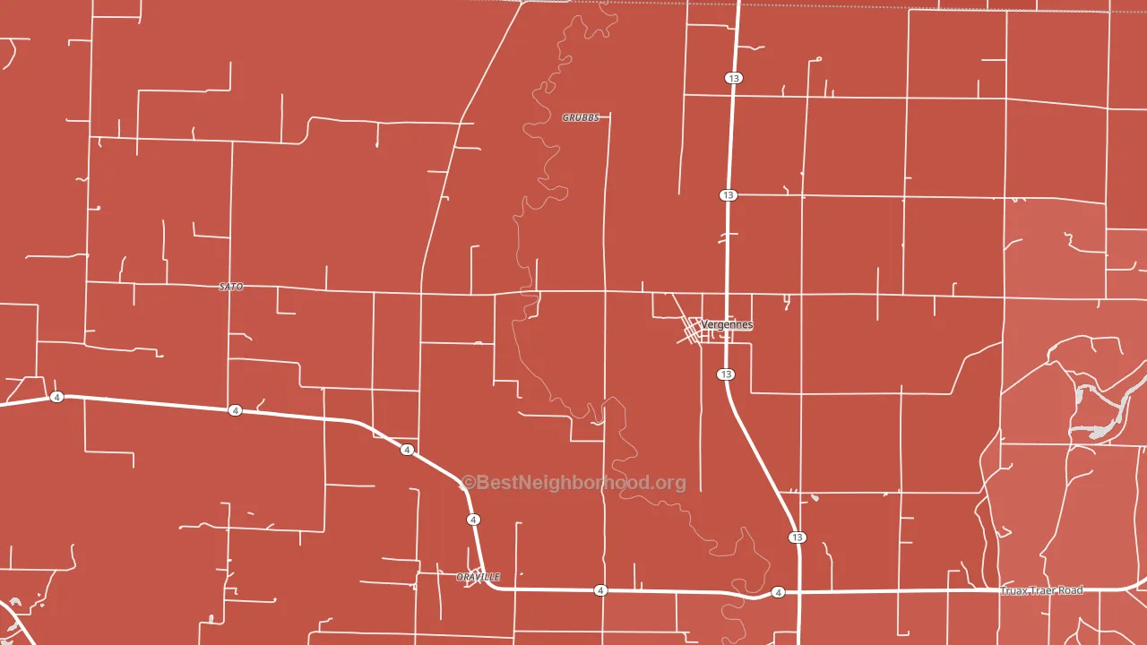 Vergennes, IL block-group political-lean map