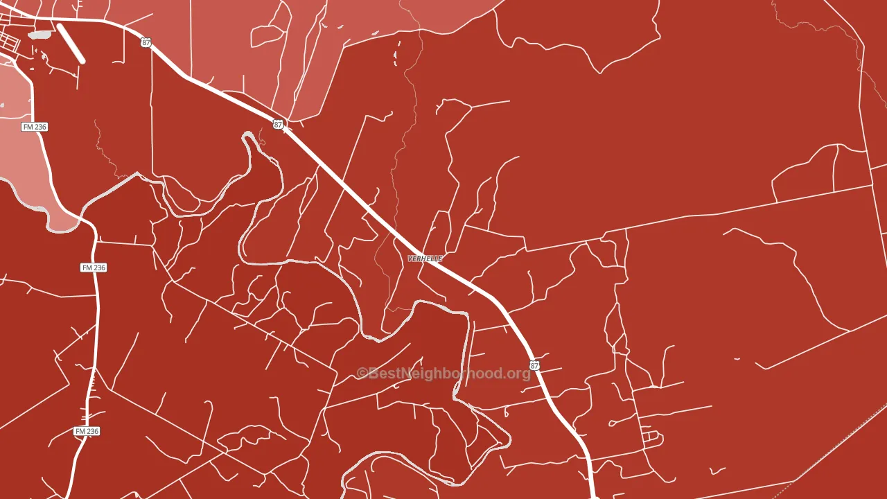 Verhelle, TX block-group political-lean map