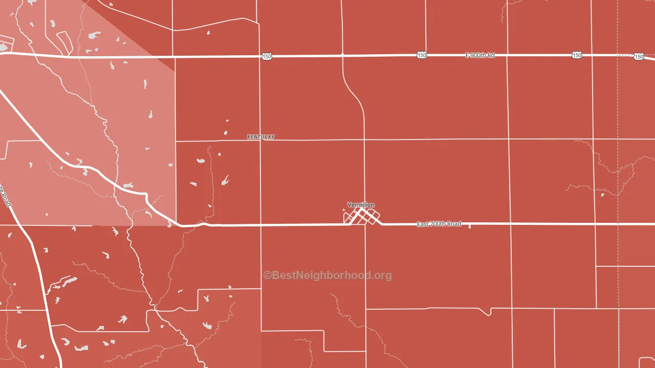 Vermilion, IL block-group political-lean map