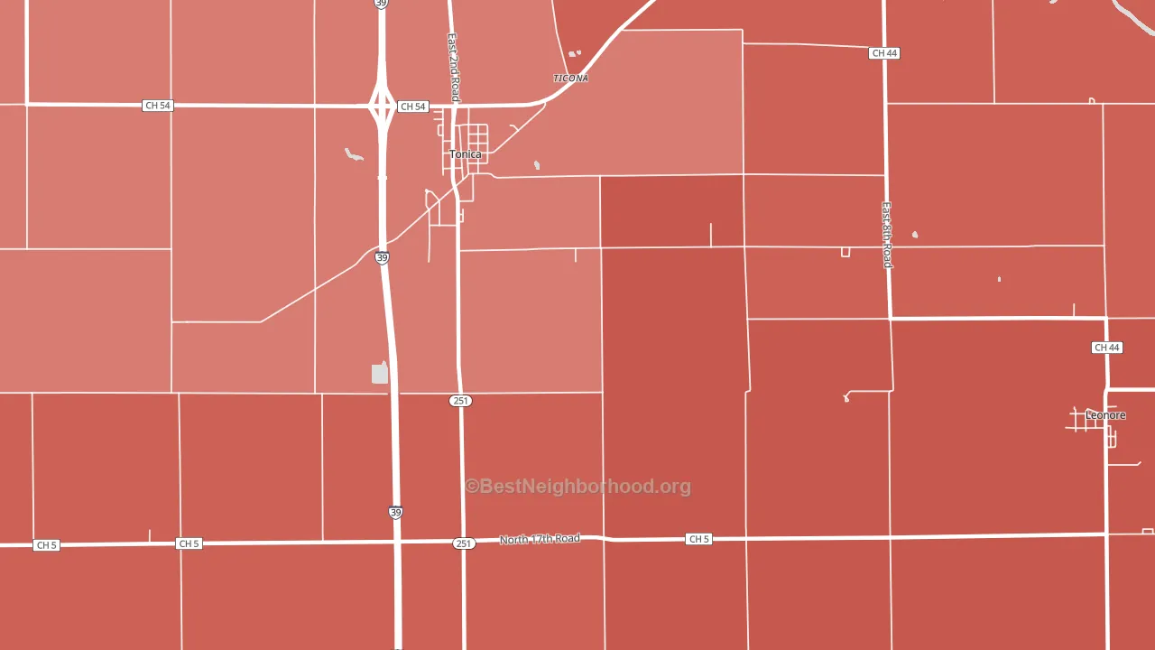 Vermilionville, IL block-group political-lean map