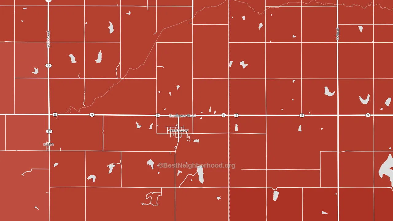 Vermillion, KS block-group political-lean map