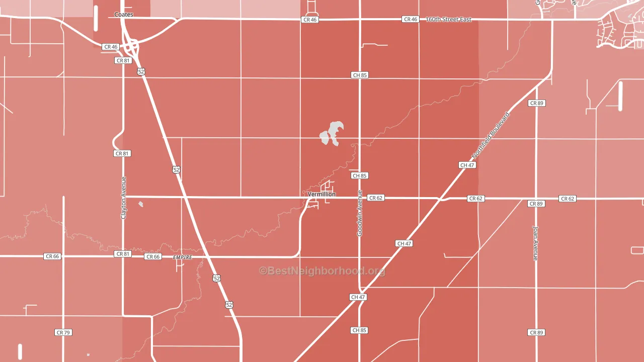 Vermillion, MN block-group political-lean map