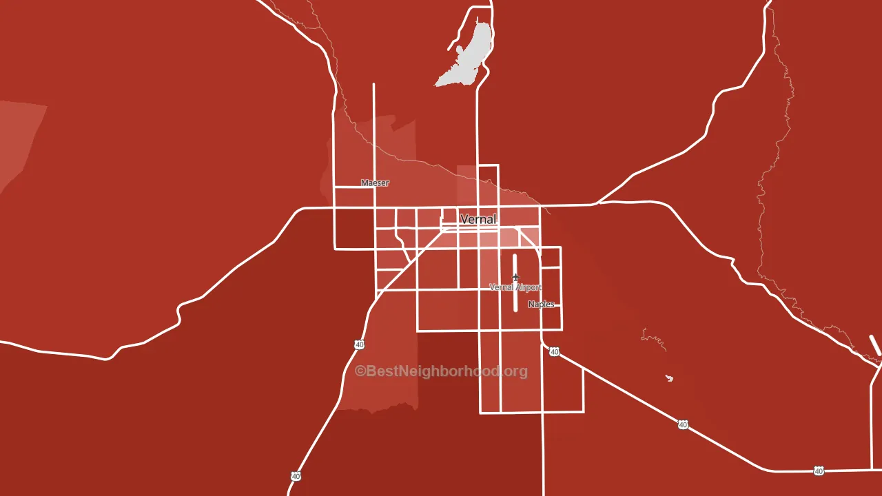 Vernal, UT block-group political-lean map