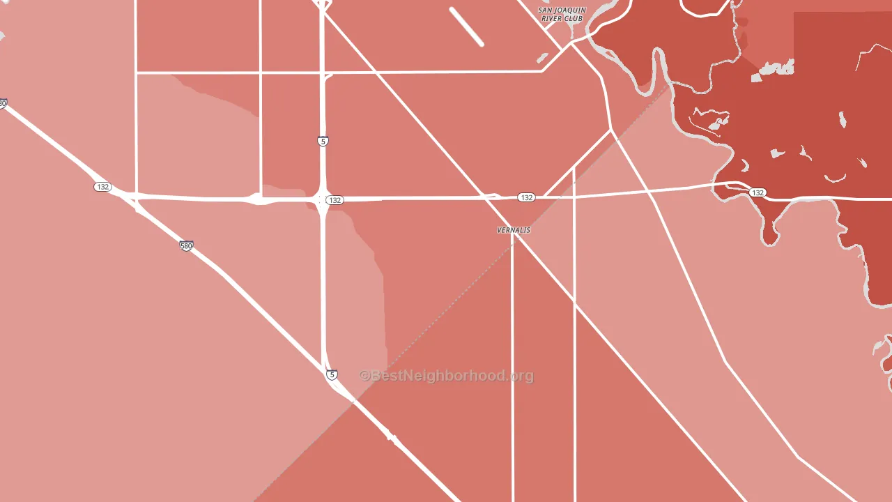 Vernalis, CA block-group political-lean map