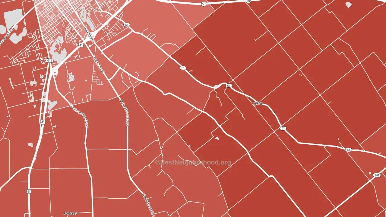 Verne, IN block-group political-lean map