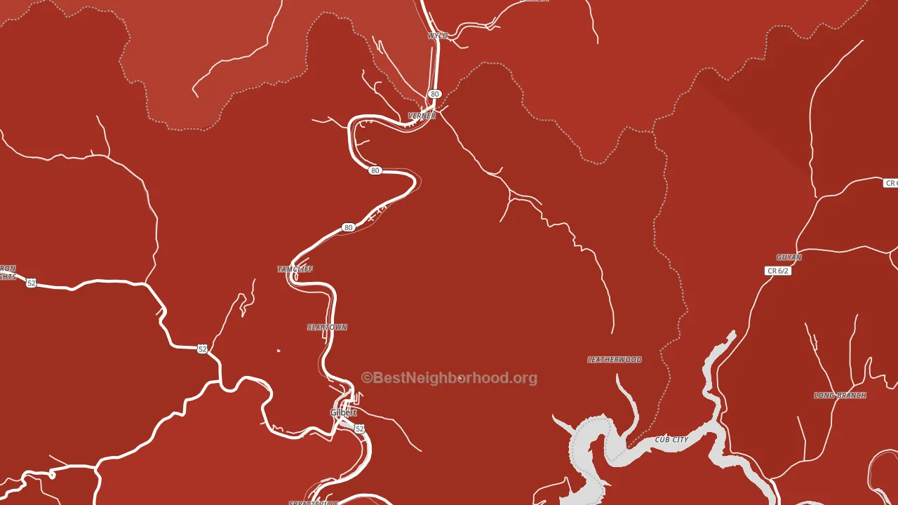 Verner, WV block-group political-lean map