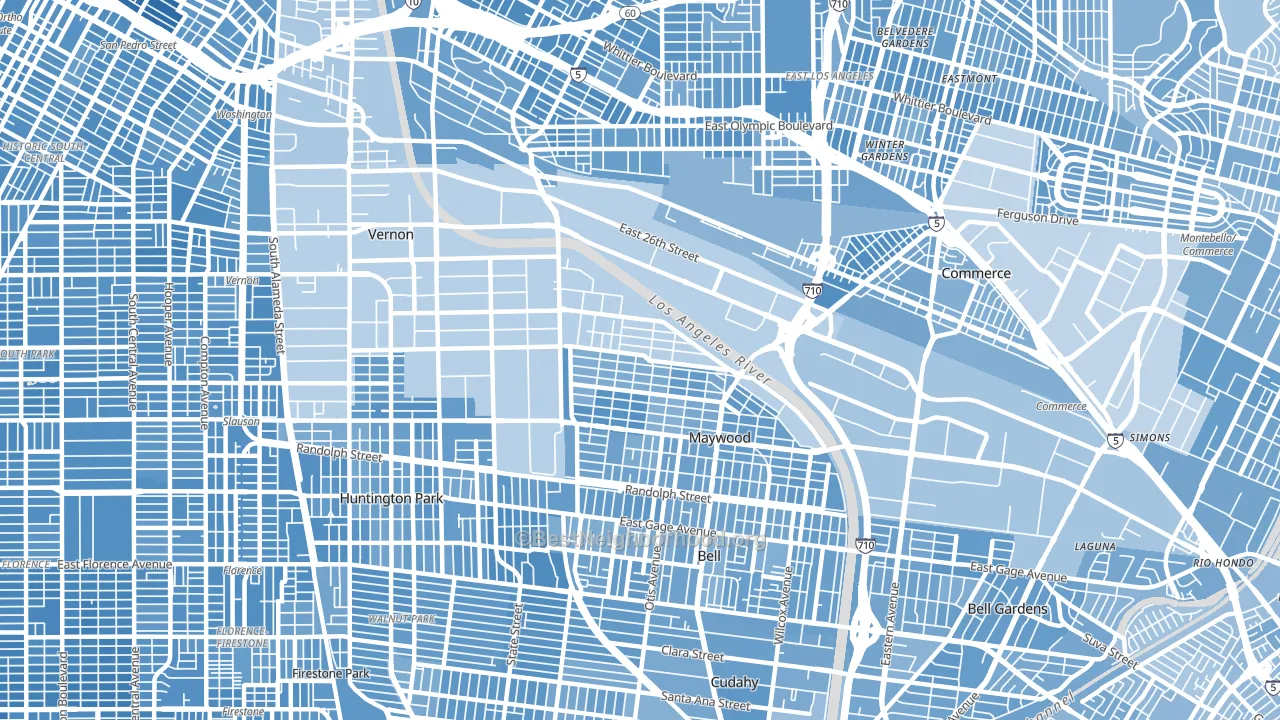 Vernon, CA block-group political-lean map