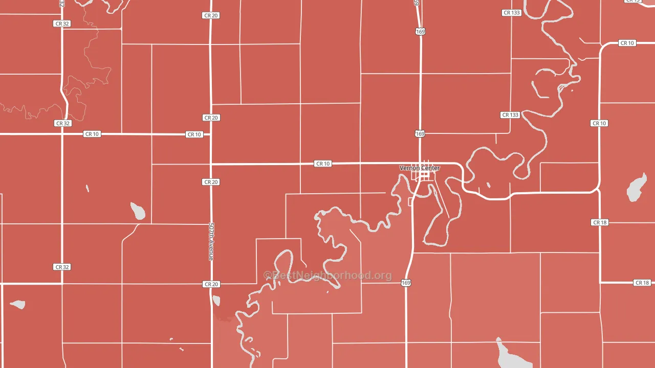 Vernon Center, MN block-group political-lean map