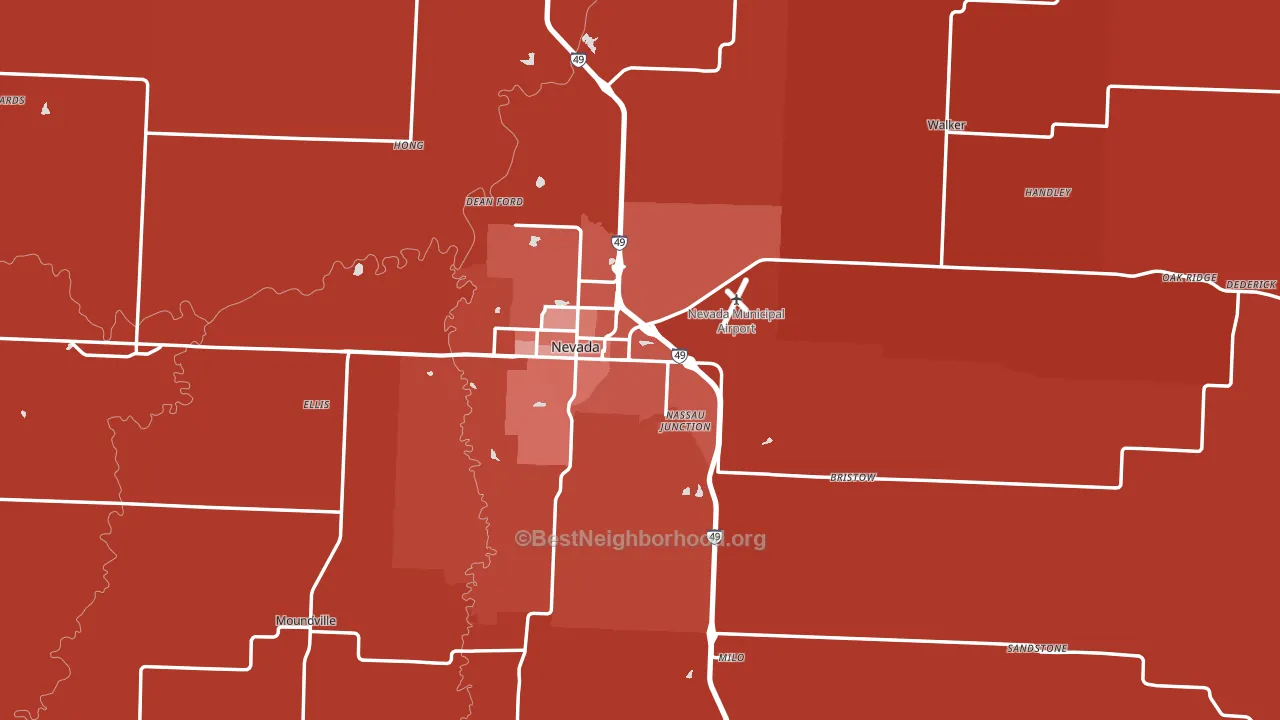 Vernon County, MO block-group political-lean map