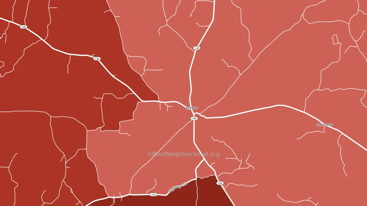 Vernon, LA block-group political-lean map