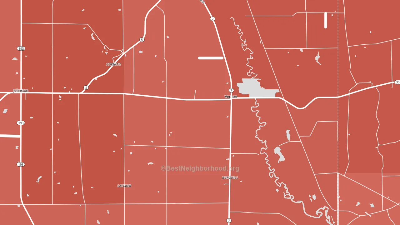Vernon, OH block-group political-lean map