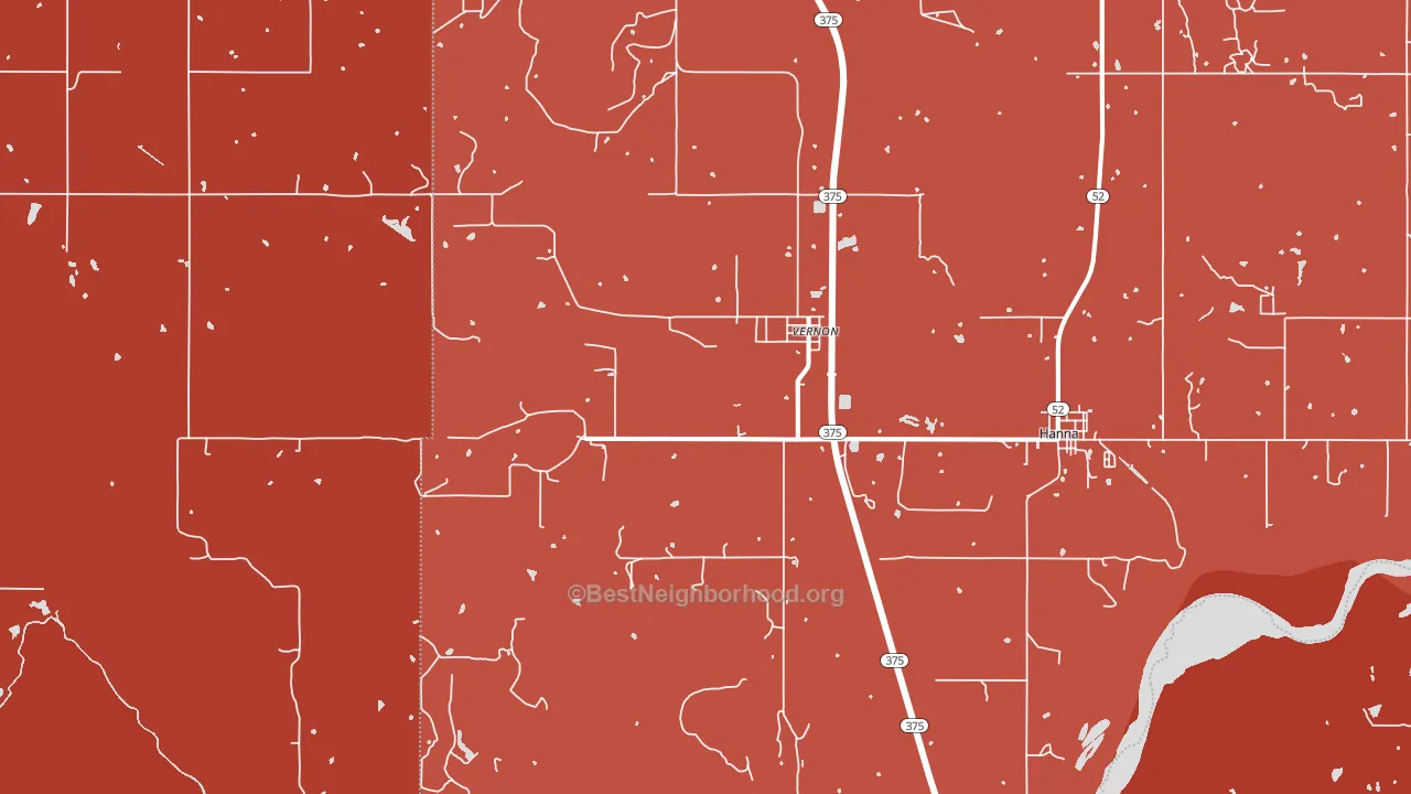 Vernon, OK block-group political-lean map