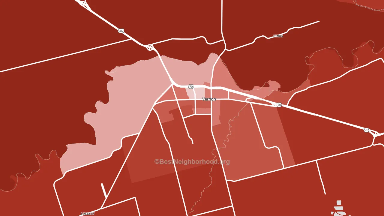 Vernon, TX block-group political-lean map