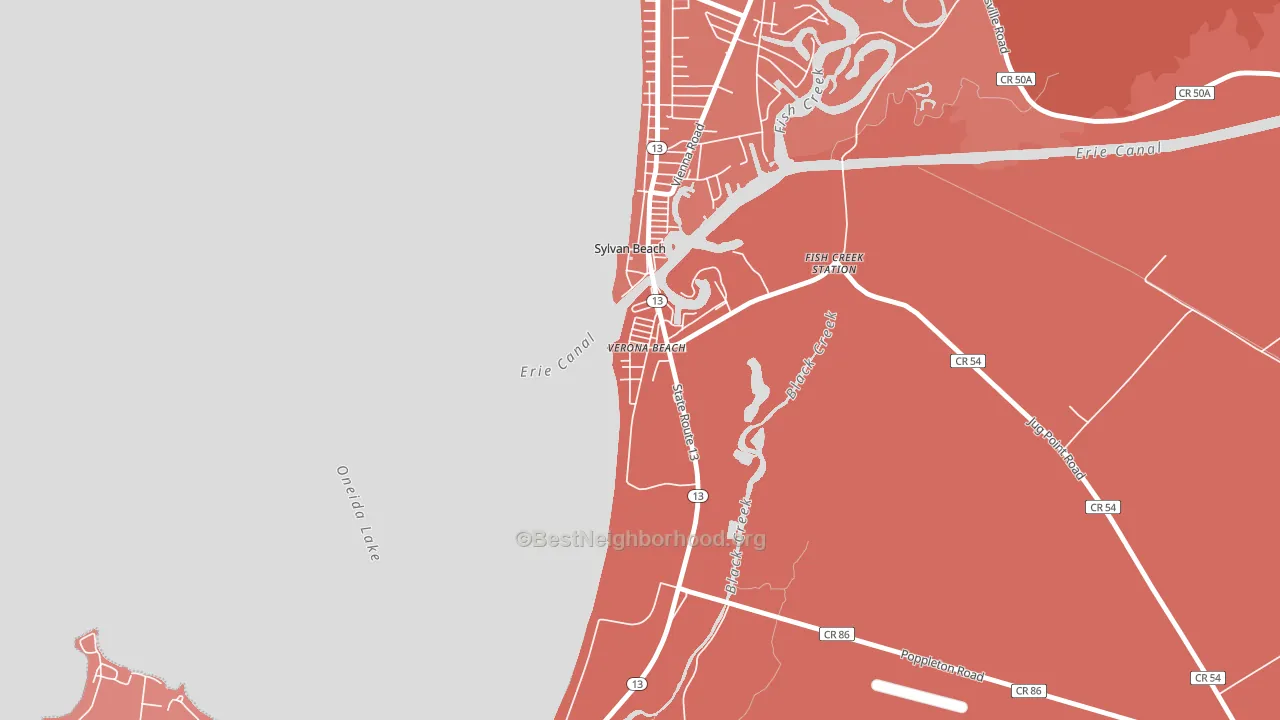 Verona Beach, NY block-group political-lean map