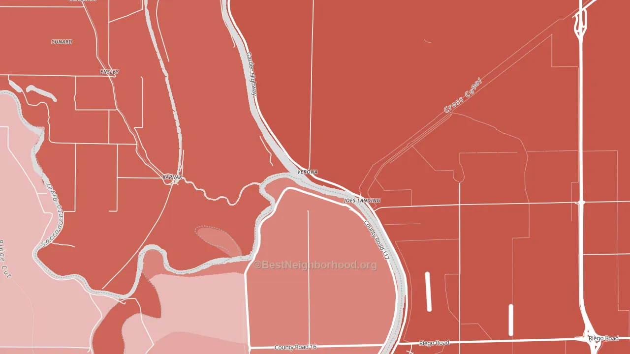 Verona, CA block-group political-lean map