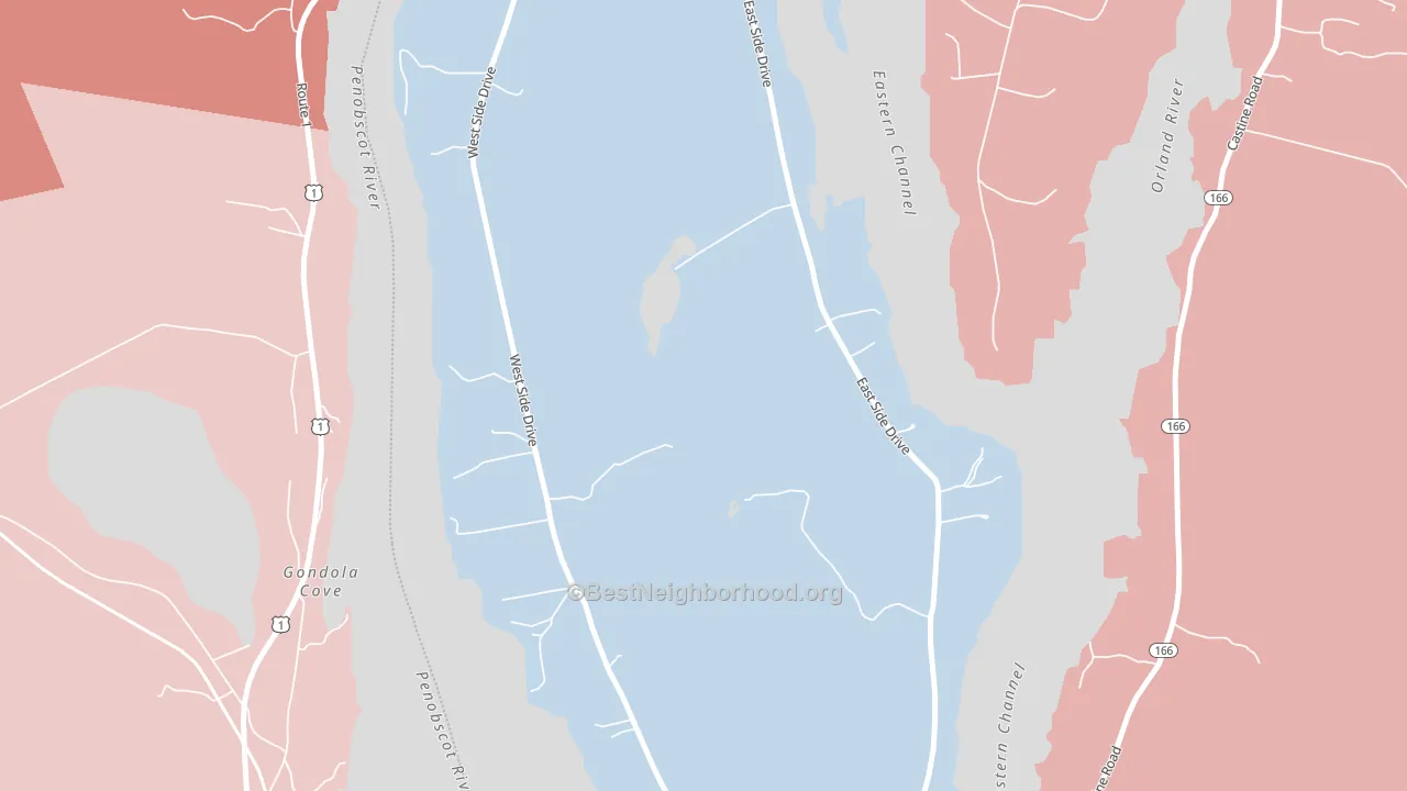 Verona Island, ME block-group political-lean map