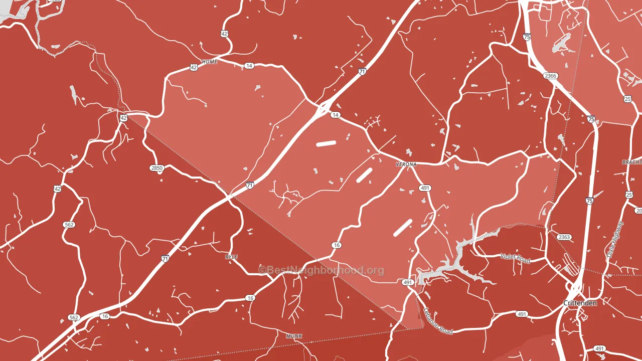 Verona, KY block-group political-lean map