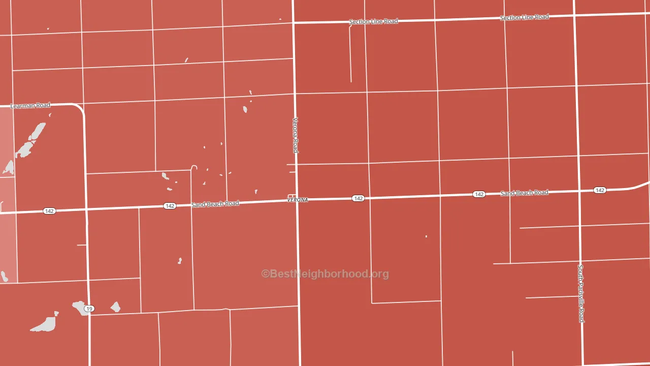 Verona, MI block-group political-lean map