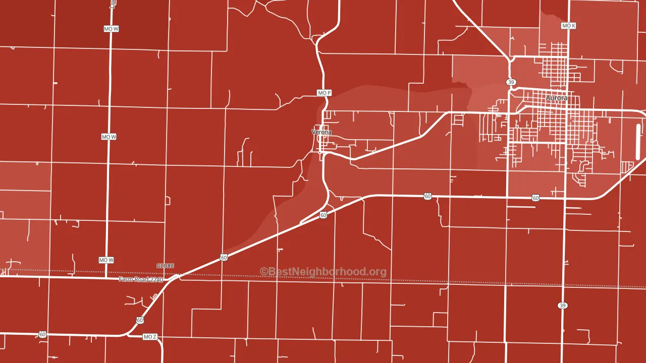 Verona, MO block-group political-lean map