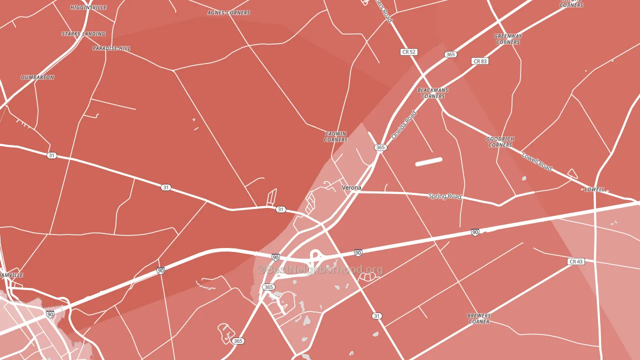 Verona, NY block-group political-lean map