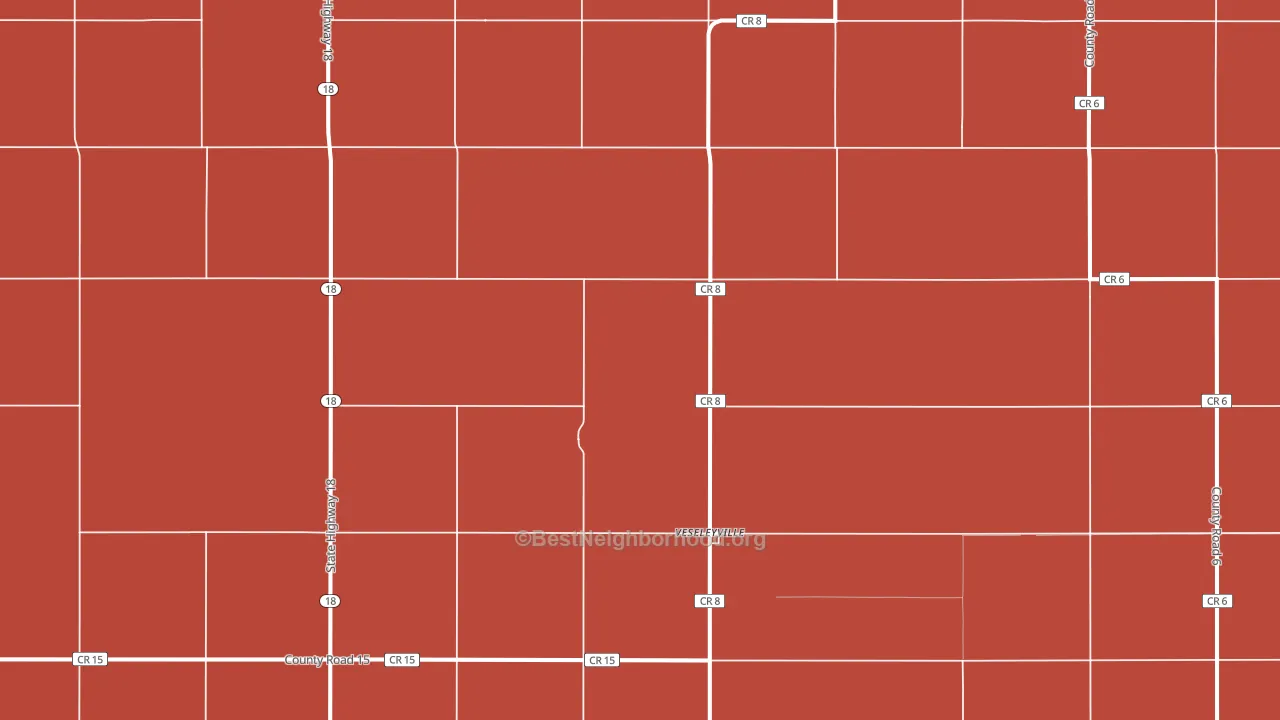 Veseleyville, ND block-group political-lean map