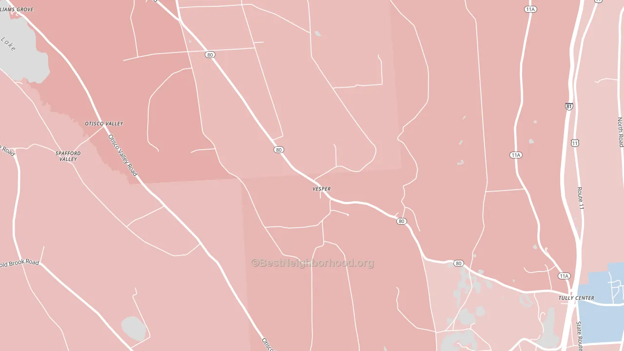 Vesper, NY block-group political-lean map