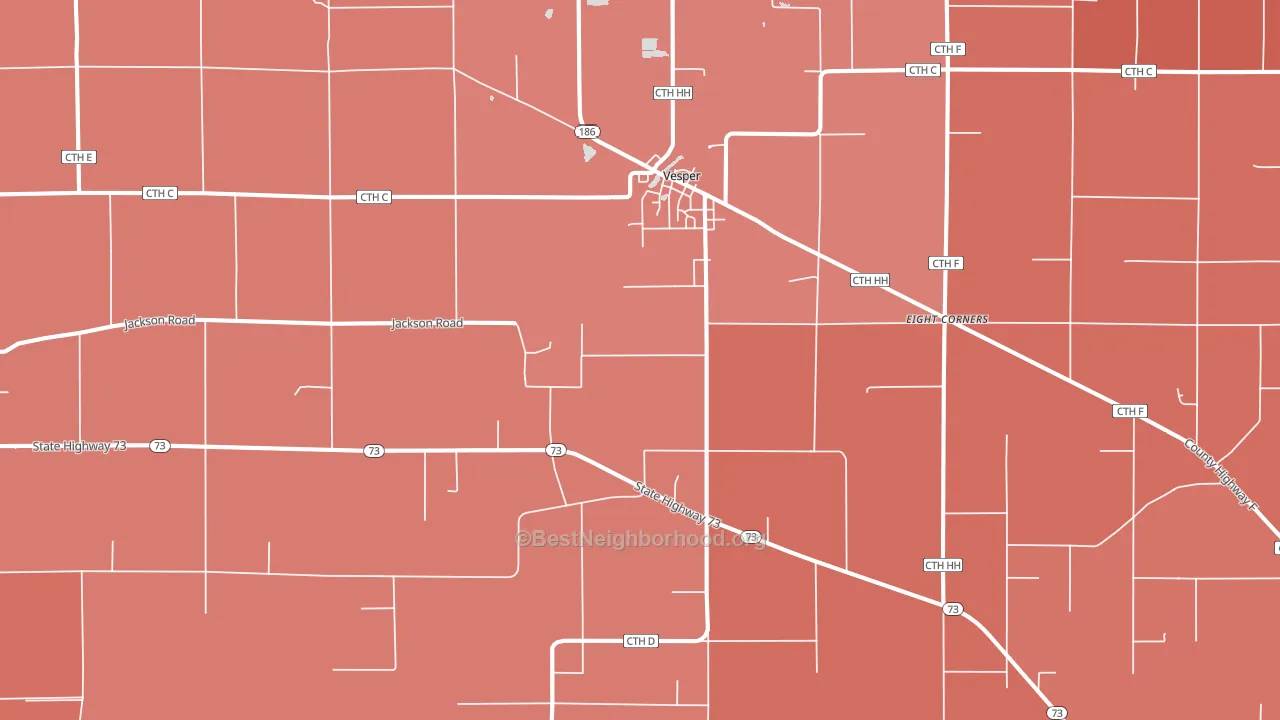 Vesper, WI block-group political-lean map