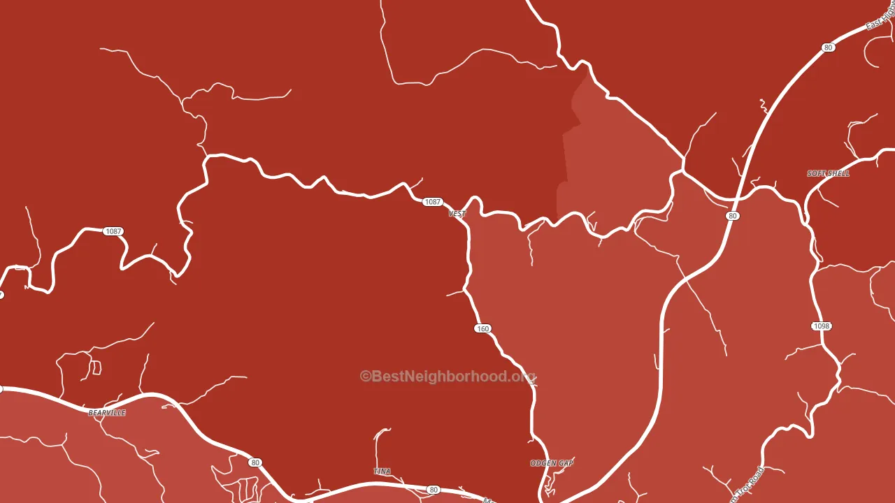 Vest, KY block-group political-lean map