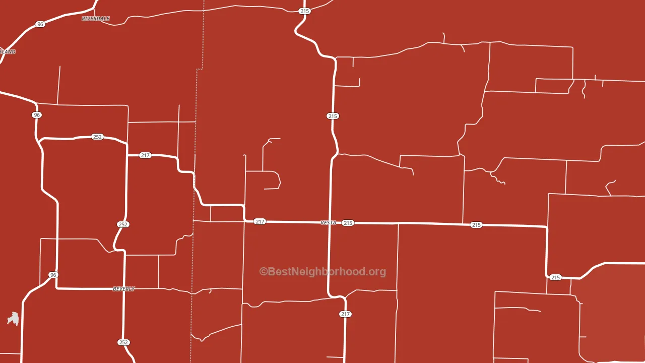 Vesta, AR block-group political-lean map