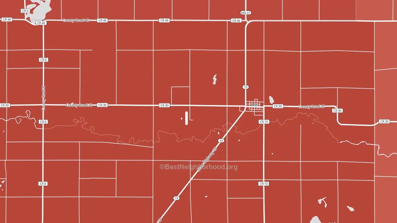 Vesta, MN block-group political-lean map