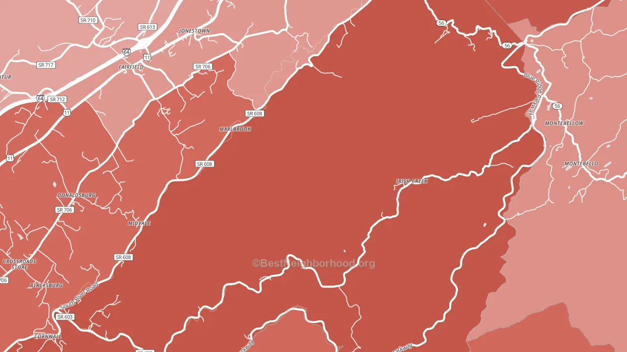Vesuvius, VA block-group political-lean map