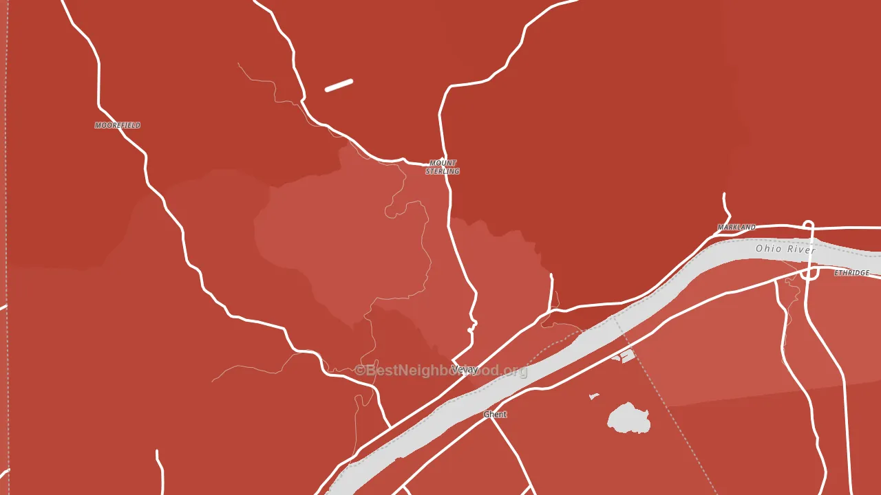 Vevay, IN block-group political-lean map