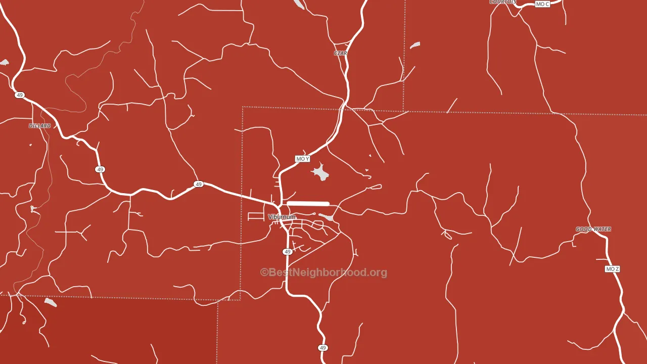 Viburnum, MO block-group political-lean map