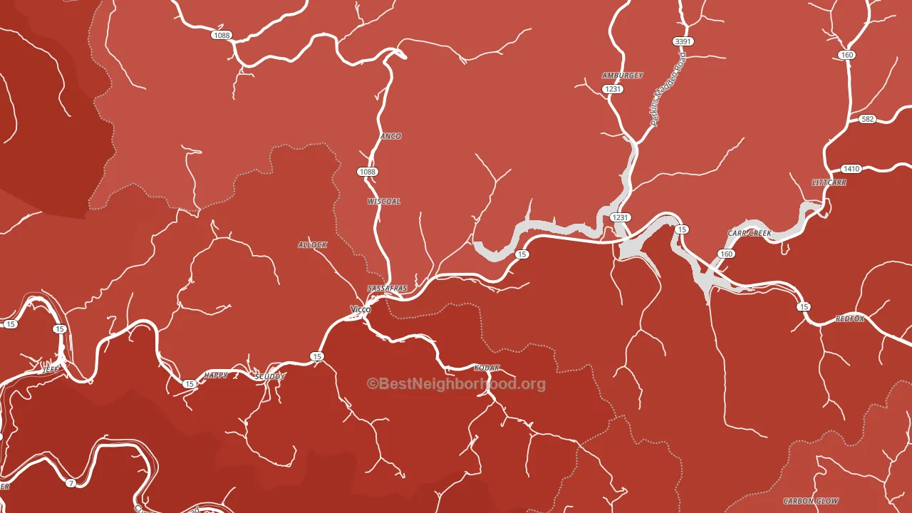 Vicco, KY block-group political-lean map