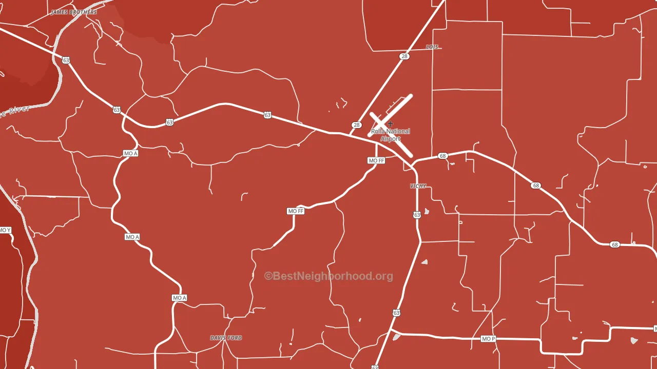 Vichy, MO block-group political-lean map