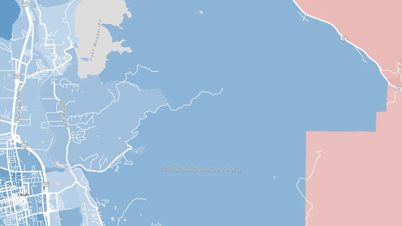 Vichy Springs, CA block-group political-lean map