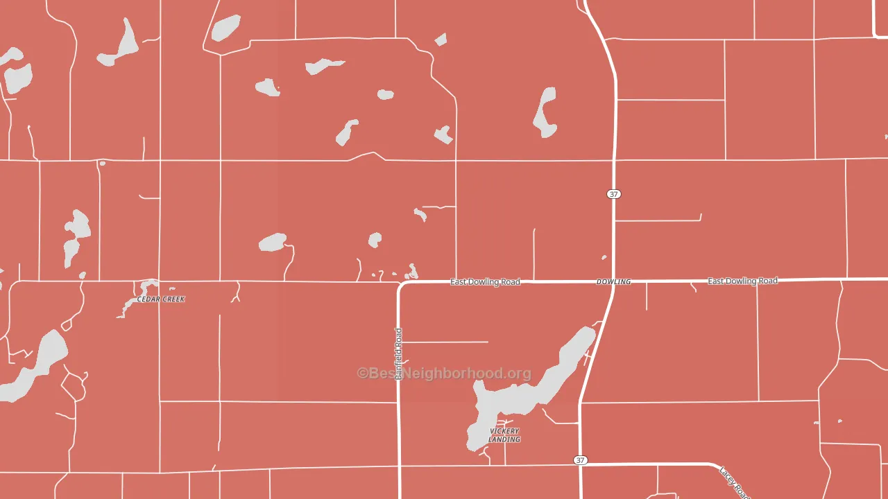 Vickery Landing, MI block-group political-lean map