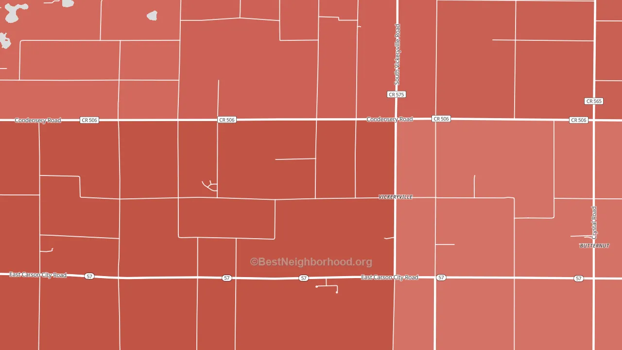 Vickeryville, MI block-group political-lean map
