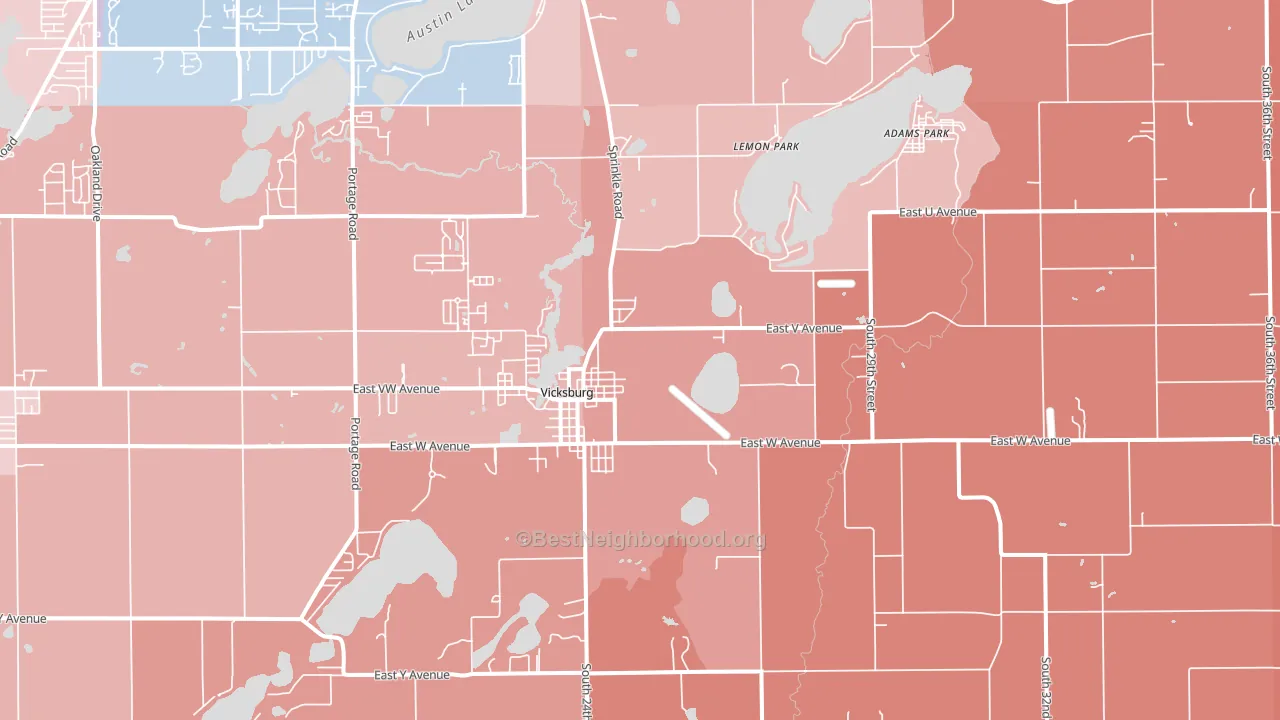 Vicksburg, MI block-group political-lean map