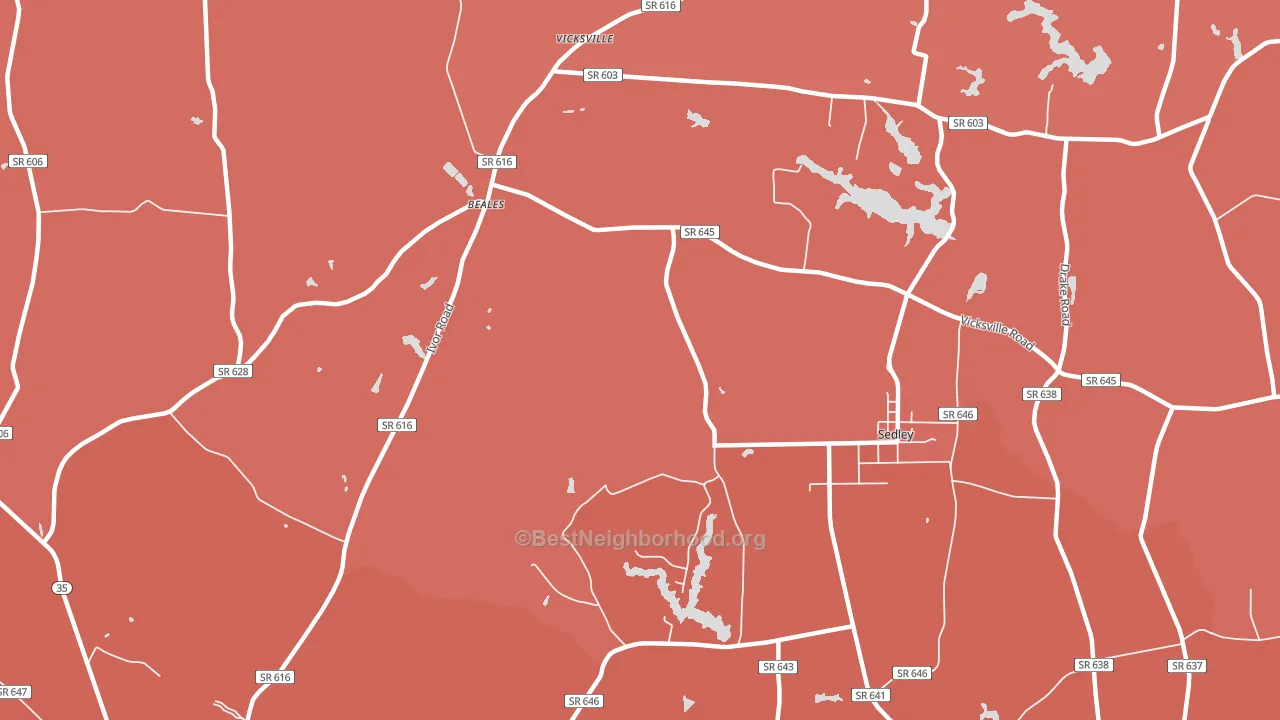 Vicksville, VA block-group political-lean map