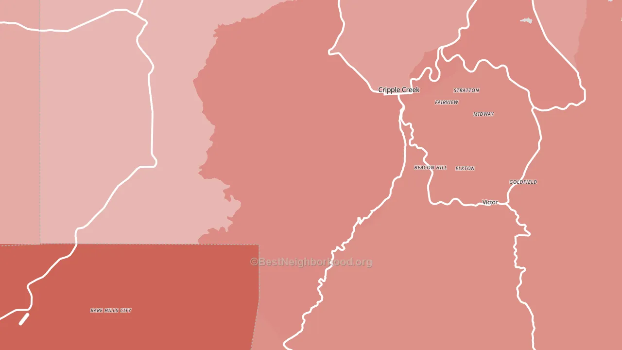 Victor, CO block-group political-lean map