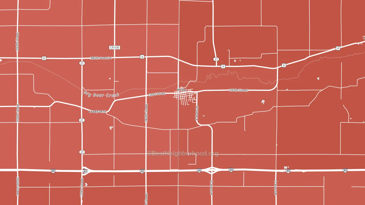 Victor, IA block-group political-lean map