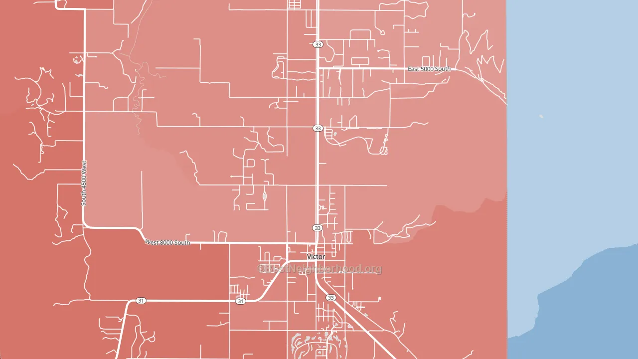 Victor, ID block-group political-lean map